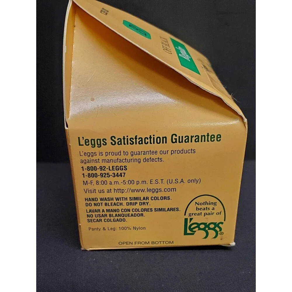 Vintage L'eggs Leggs Regular Off Black Pantyhose